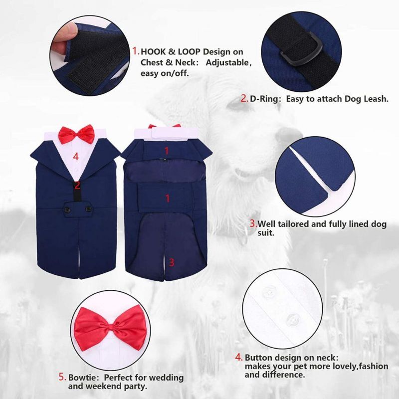 Dog Suit Summer Thin Suit Shirt Suit Wedding Dress Dog Cat Spring Summer Clothes Fashions Pets Clothes