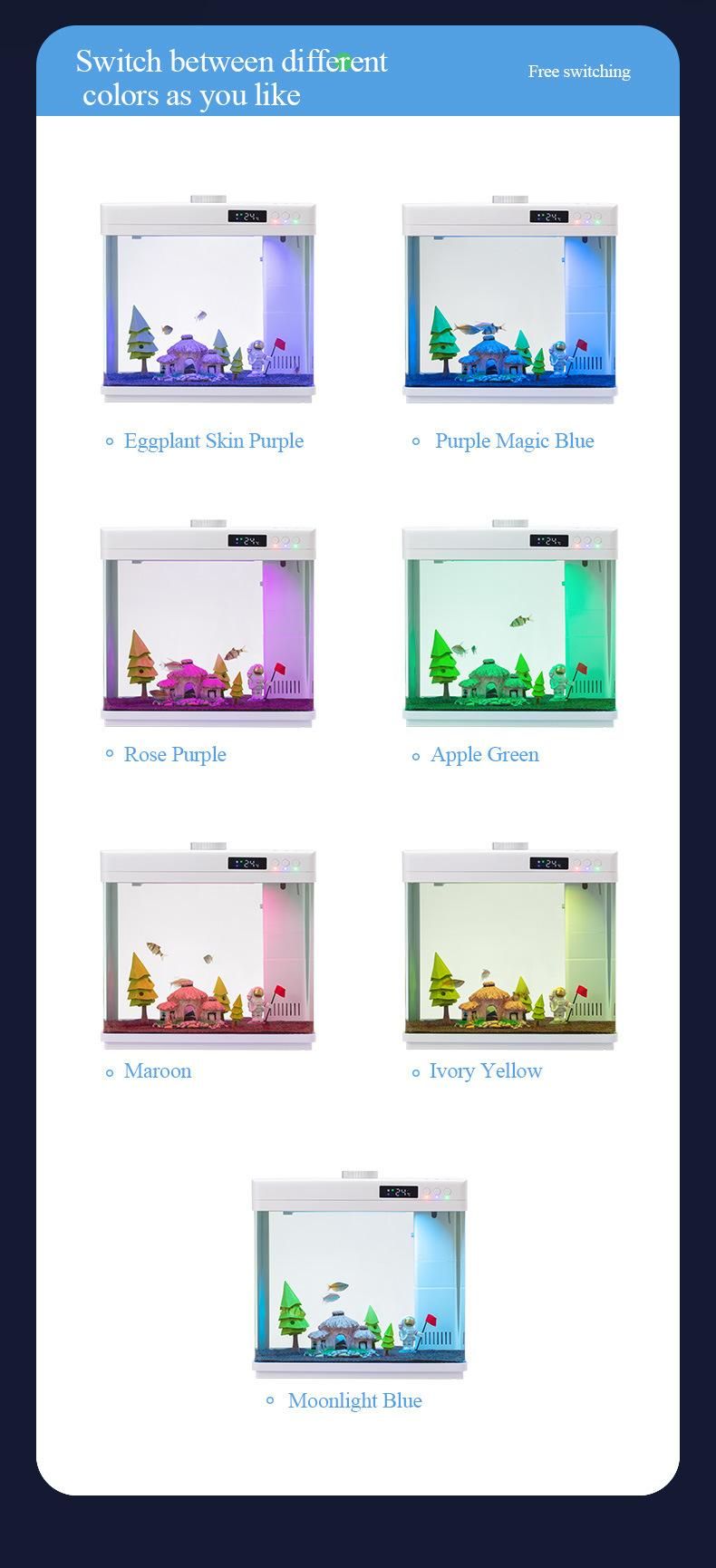 Yee Factory Wholesale Glass Aquarium Multi-Functional Fish Tank Aromatherapy Aquarium