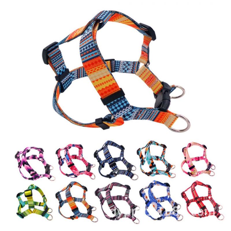 Pet Harness Floral Print Dog Harness with Safety Locking Buckle