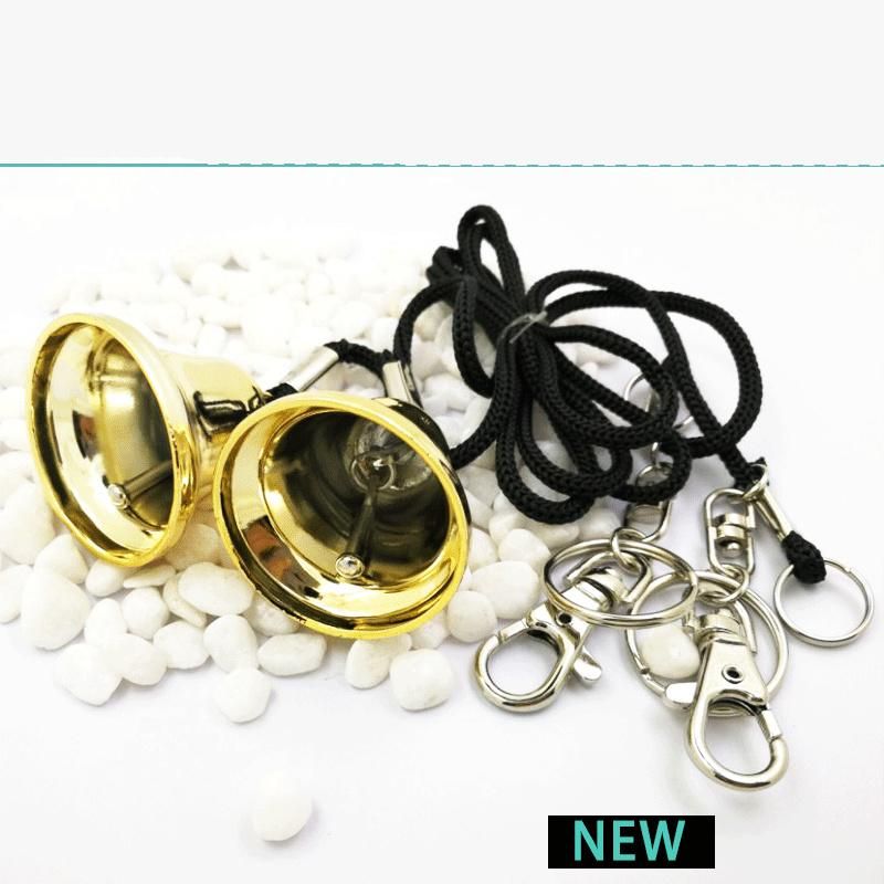 Brass Bell Gold Plated Bell Keychain Collar Pet Pendant Handbell Bell Processing Jewelry Accessories