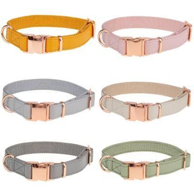 High Quality Hot Sale Durable Nylon Microfiber Leather Material Adjustment Buckle Dog Collar