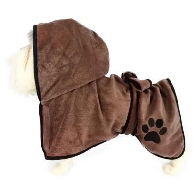 Mircofiber Absorbent Soft Grooming Quick-Dry Dog Cat Towel Bathrobe Wholesale Dog Coat