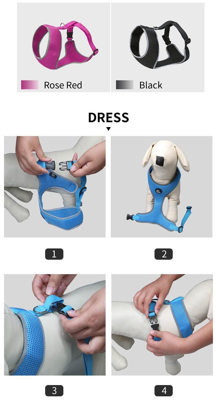 Pet Supplies Wholesale Breathable Custom Mesh Nylon Solid Pet Reflective Dog Harness
