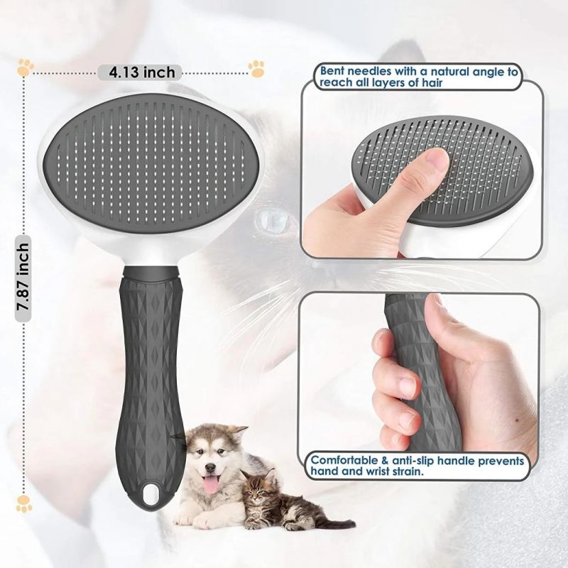 Cat Grooming Brush Tool Self Cleaning Slicker Pet Brush, Hair Slicker Brush Pet Dog Comb for Pet Massage