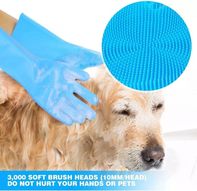 Reusable Dishes Car Bathroom Washing Pet Bathing Gloves  Silicone Washing Glove