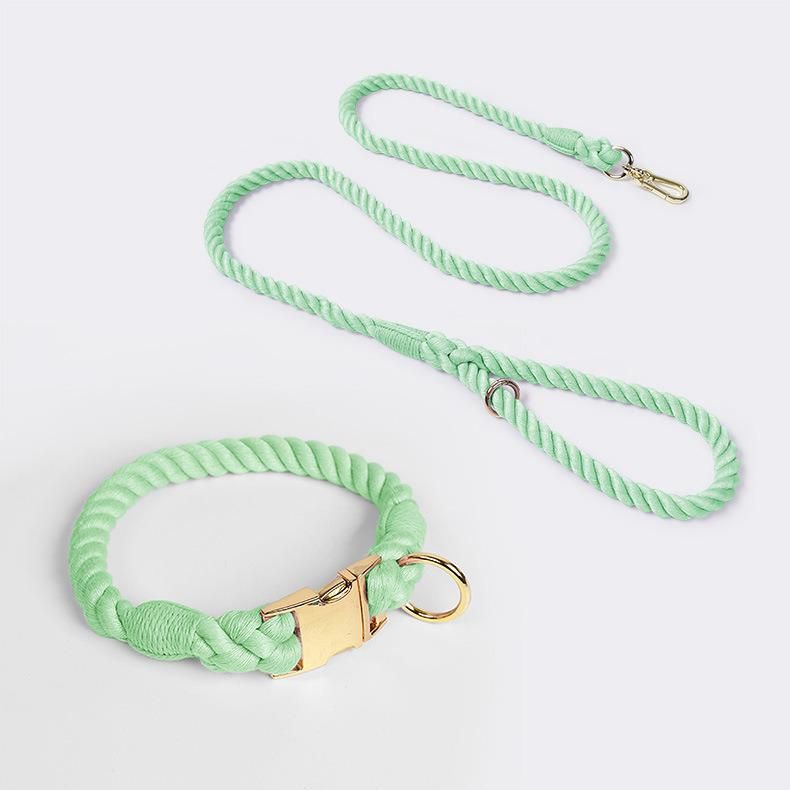 Free Sample Leash Dog Comfort Rope Dog Leashes Cotton Dog Collar and Leash Set