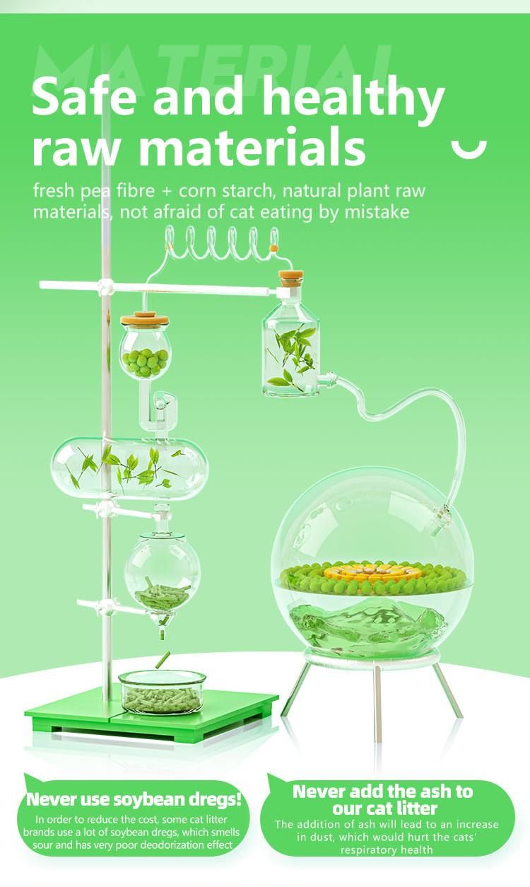 Chinese Factory Best Sell Pet Product Clumping Flushable Kitty Sand Green Tea Tofu Cat Litter