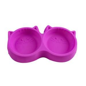 Wholesale Silicone Pet Travel Bowl for Dog or Cat Waterproof Double Bowl Feeder Food and Water Both
