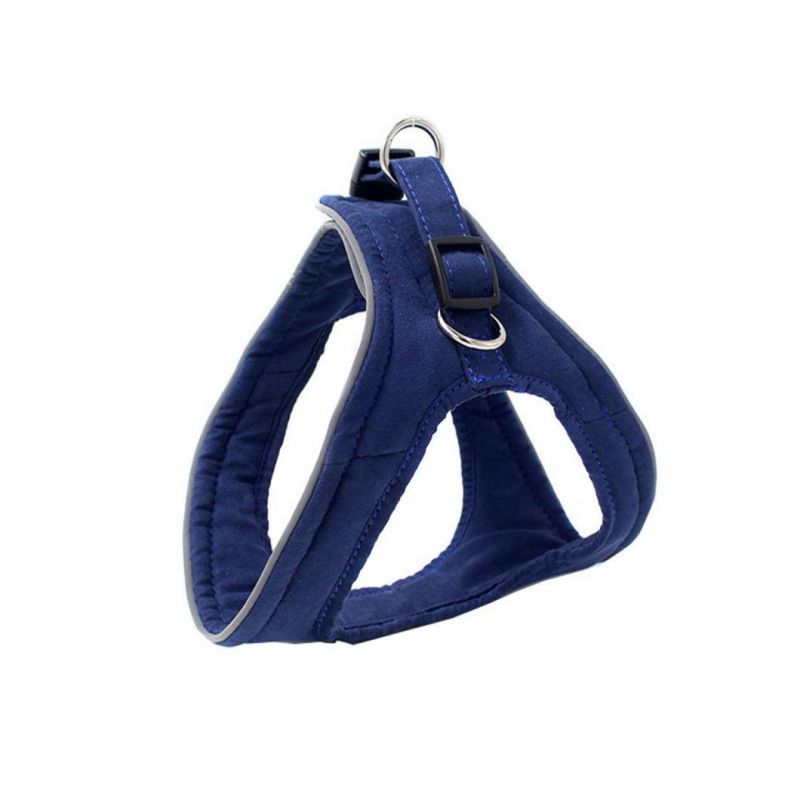 All Round Reflective Pet Harness Soft Suede Dog Harness with Dog Leash