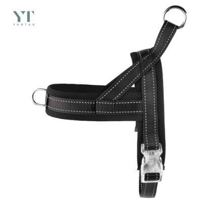 Custom Black Nylon Dog Chest Strap Harness with Handle Adjustable Point Comfort Pet Training Vest Harness