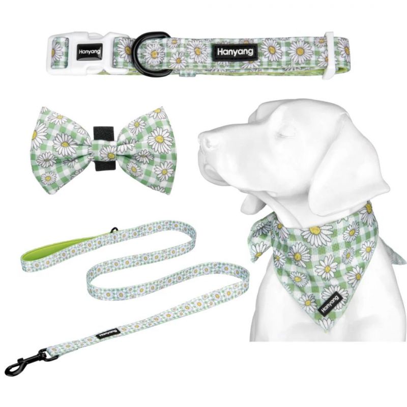 Hot Sale Super Comfort Pet Harness and Leash Collar Set Custom Print Design Reversible Dog Harness Set