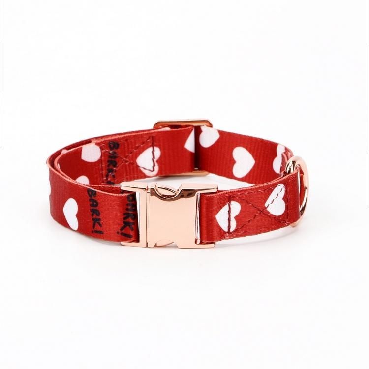Heart Pattern Heat Transfer Print Polyester Dog Harness