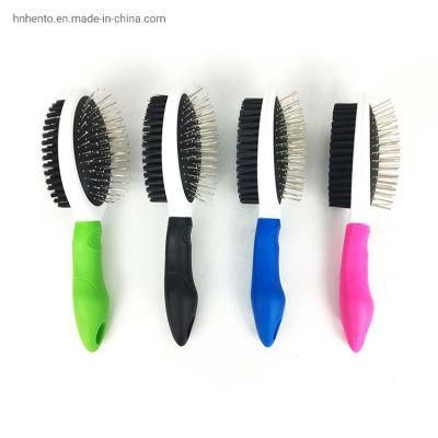 Double Side Shedding Comb with Plastic Handle Dog Massage Tool Pet Grooming Brush