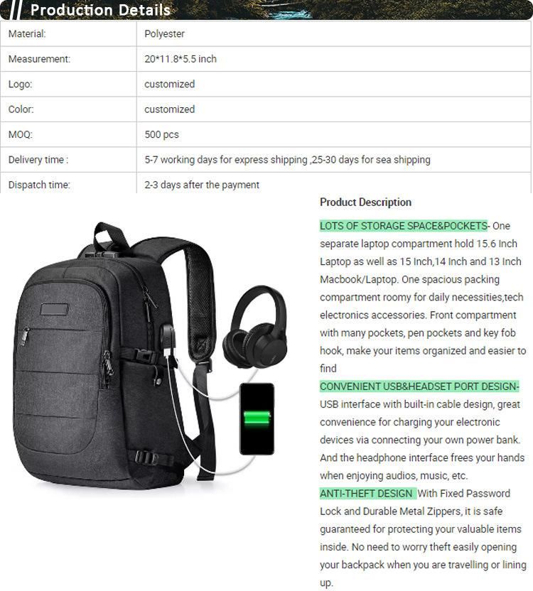 Travel Laptop Backpack Waterproof Anti-Theft Laptop Backpack
