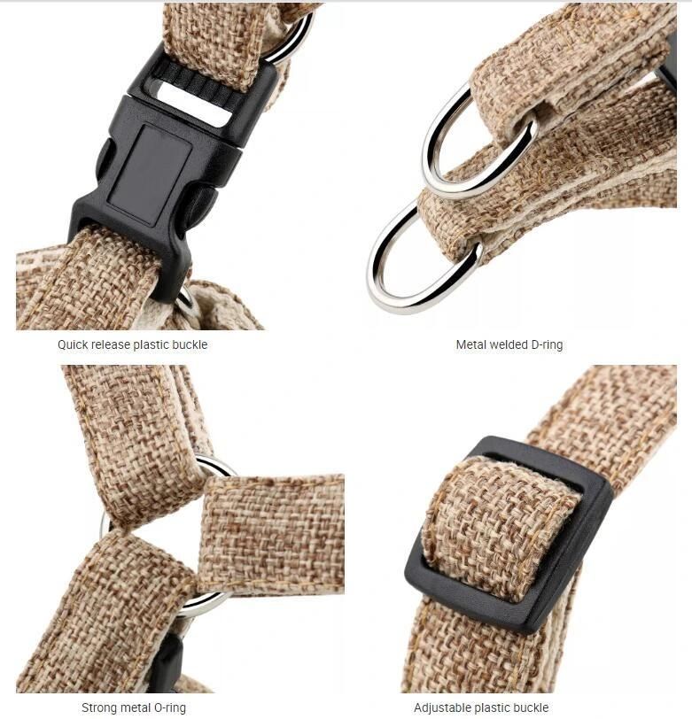 Eco Friendly Recycled Hemp Dog Harness with Matching Leash and Collar Sustainable Pet Dog Set