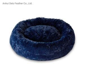 Faux Fur Pet Dog Cat Bed for Large Dog Warm Round Customized Calming Fluffy Plush Dog Bed