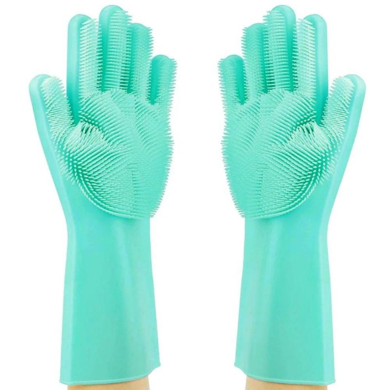 Reusable Dishes Car Bathroom Washing Pet Bathing Gloves  Silicone Washing Glove