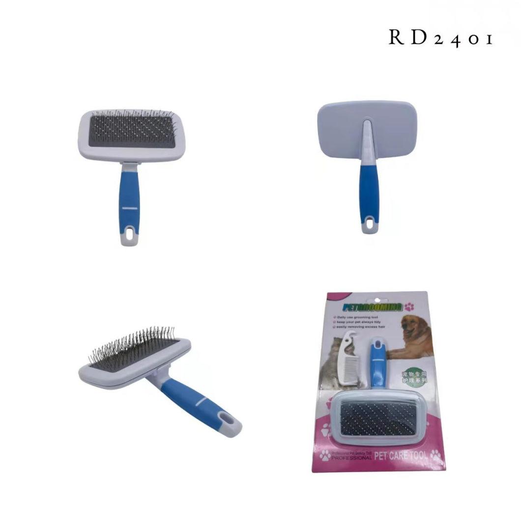 Pet Groomer Grooming Hair Removal Self Cleaning Slicker Brush for Dogs and Cats Blue-S