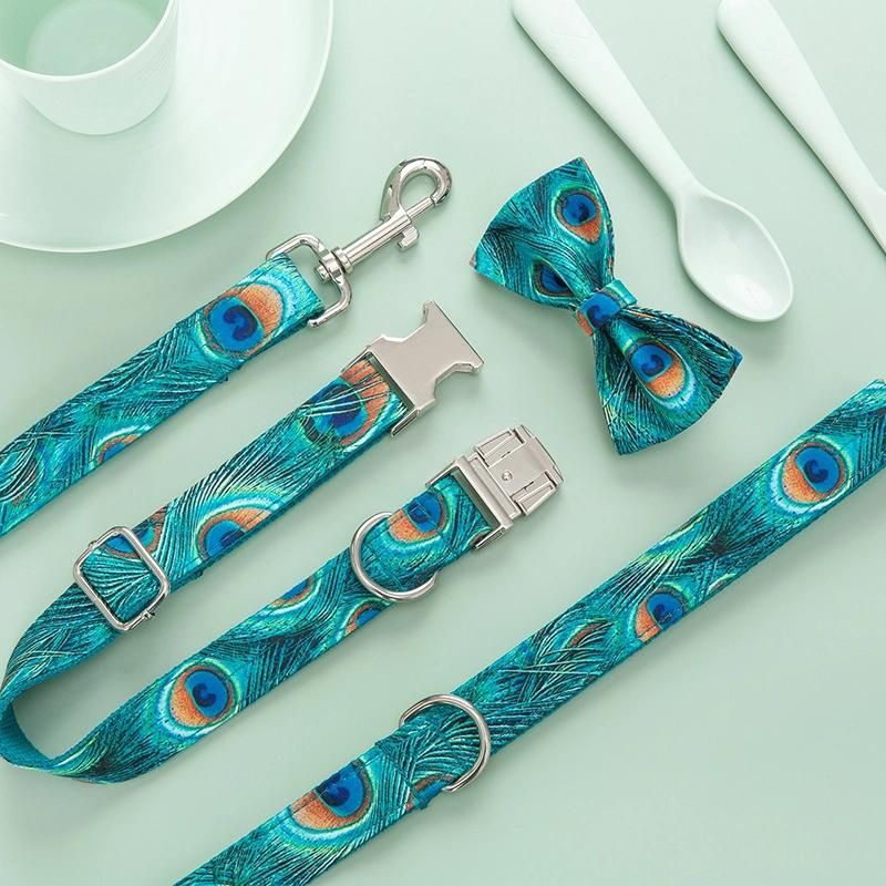 Cotton Dog Cat Collar Pet Leads Dog Leash Fashion Lovely Cute Floral Tie Flower Custom Dog Collars Leashes Bow Tie Sets