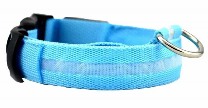 LED Pet Collar Adjustable Polyester Glow Dog Safe Flashing Necklace
