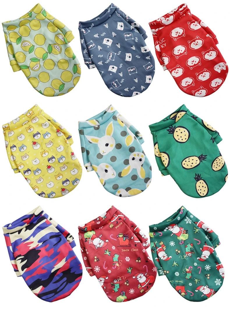 Wholesale Cartoon Customized Puppy Cute Print Fleece Pet Apparel Clothes