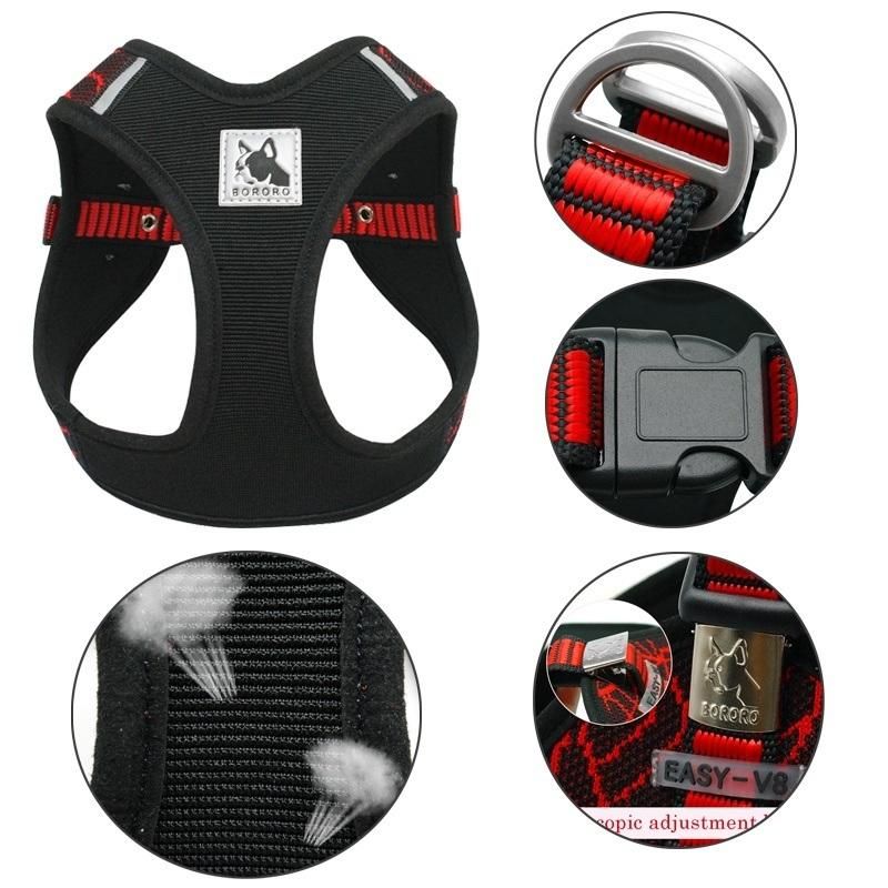 Dog Harness Breathable Mesh No Pull & No Choke Harness Vest for Small Medium Dog Adjustable