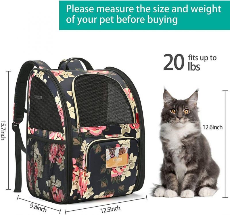 Printing Cat Backpack Carrier Backpack Ventilated Small Dogs Carrier Backpack Collapsible Pet Bag