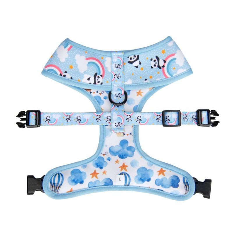2021 OEM Sublimation French Bulldog Duo Reversible Soft Neoprene Custom Pet Dog Harness