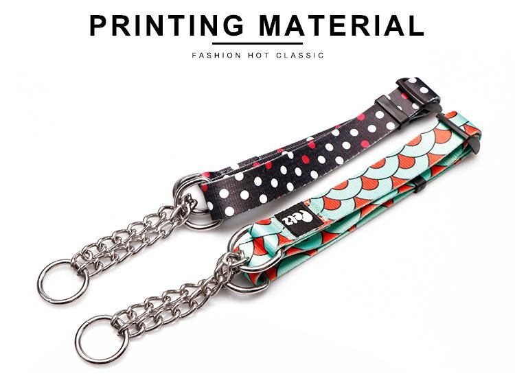 Wholesale Polyester Custom Adjustable Buckle Chain Pet Martingale Dog Collar for Training