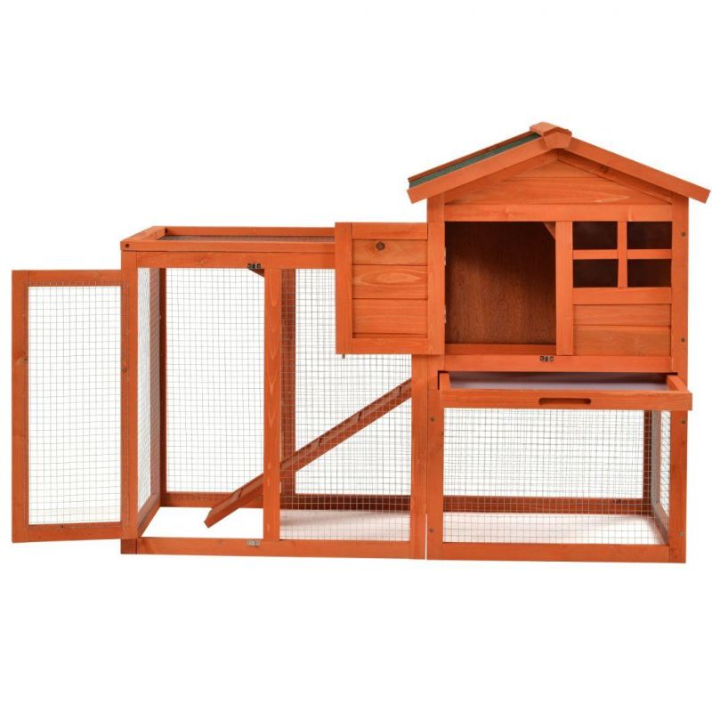 Hot Sale Natural Wooden Chicken Coop Waterprrof Outdoor Garden Custom Rabbit Hutch Backyard Pet Supplies Cage Small Animals House