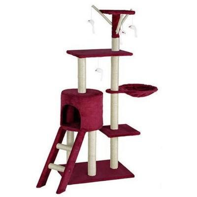Luxury Cat Tree with Fully Wrapped Scratching Sisal Posts and Dangling Balls