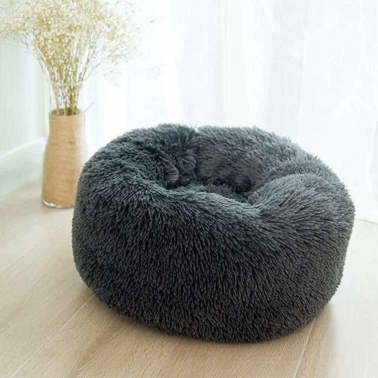 Pet Dog Bed Comfortable Donut Round Dog Kennel Ultra Soft Washable Dog and Cat Cushion Bed Winter Warm Doghouse Dropshipping