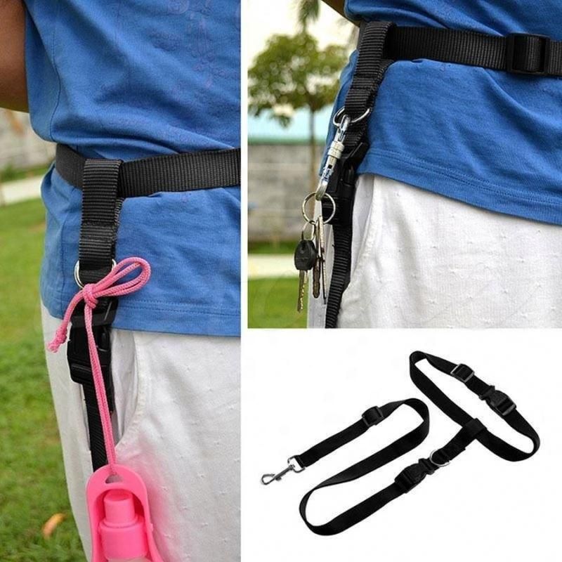 Adjustable Hands Free Leash Dog Pet Lead Waist Belt for Jogging Walking Running Black B0723cfqcq All Seasons