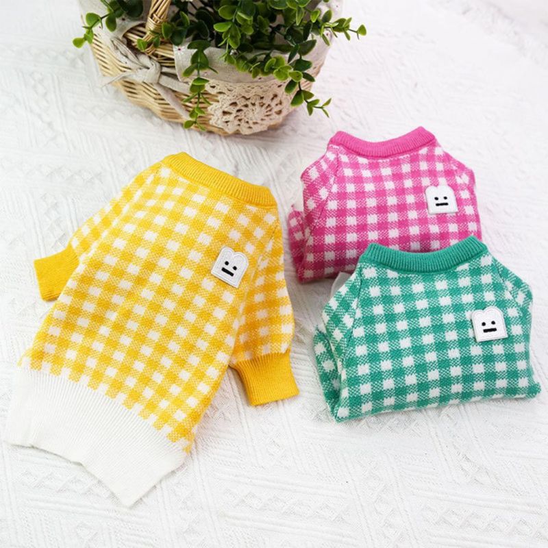 Plaid Pet Sweater for Little Dog and Cat