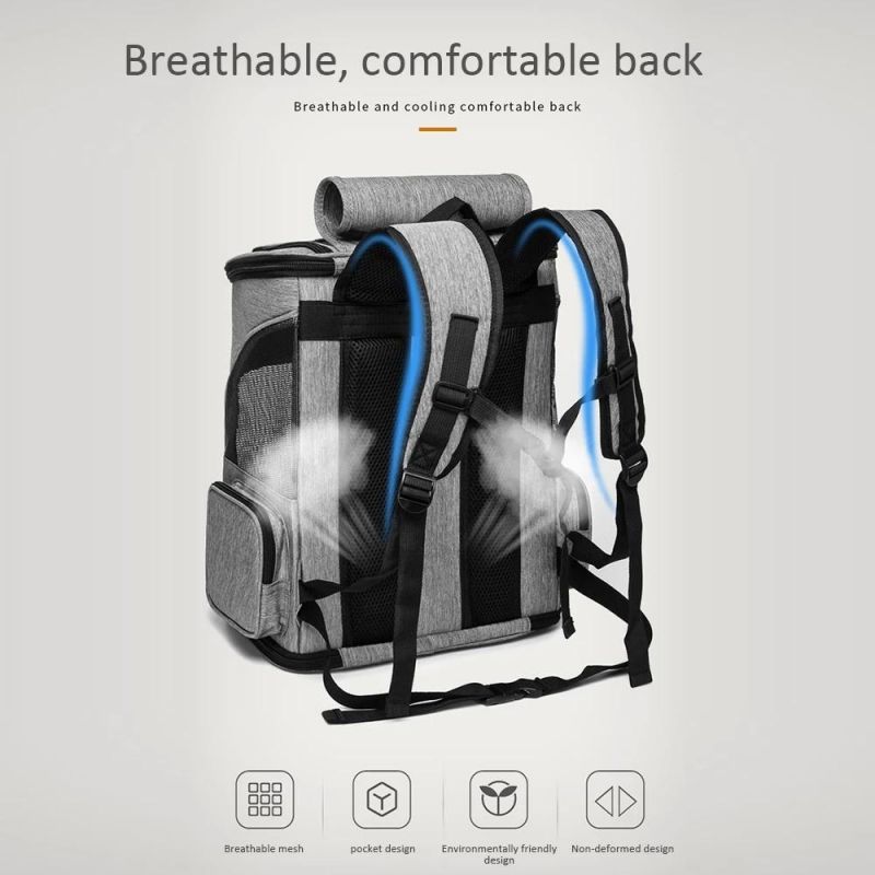 Oxford Cloth Extended Pet Backpack Outdoor Portable Cat Bag Breathable Foldable Backpack