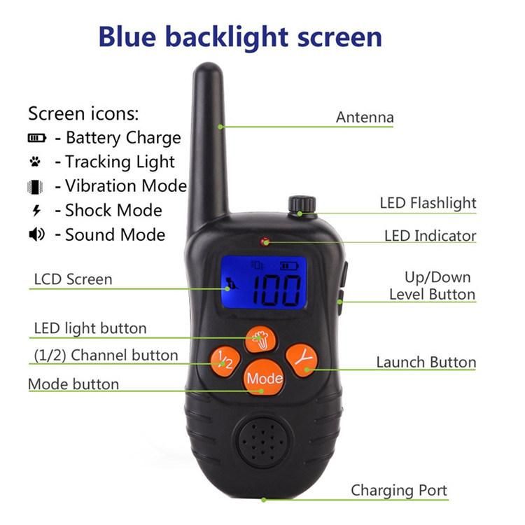 Wholesale High Quality High Efficiency Electric Rechargeable Remote Control Dog Training Collar with LCD Display/Dog Toy