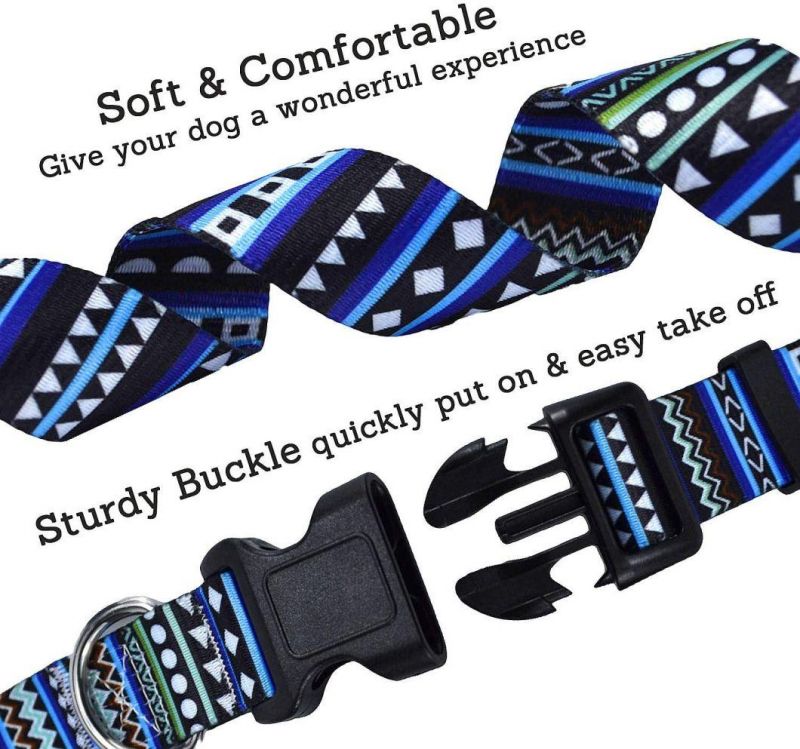 Soft Ethnic Style Collar Adjustable for Small Medium Large Dogs