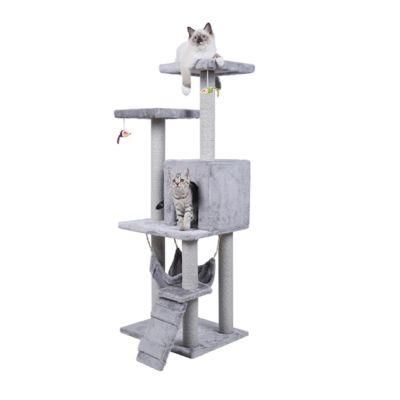 Cat Scratcher Durable Sisal Rope Sleeping Tree Tower with Reasonable Price Bamboo Cactus Cat Shelf