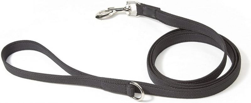 K9 Rubber Stitched Leads for Dogs with Non Slip Grip Handle - Black Gray