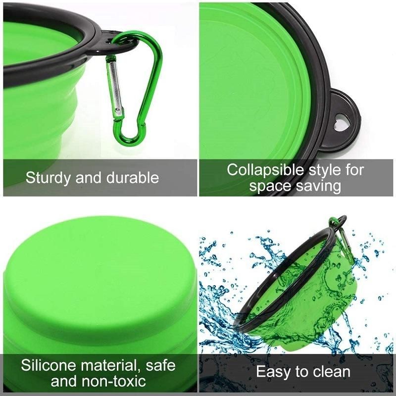 Foldable Silicone Pet Water Collapsible Portable Dog Bowl