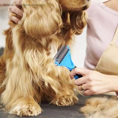 Pet Grooming Comb Tool 2 Sided Undercoat Rake for Cats &amp; Dogs Safe Pet Dematting Comb