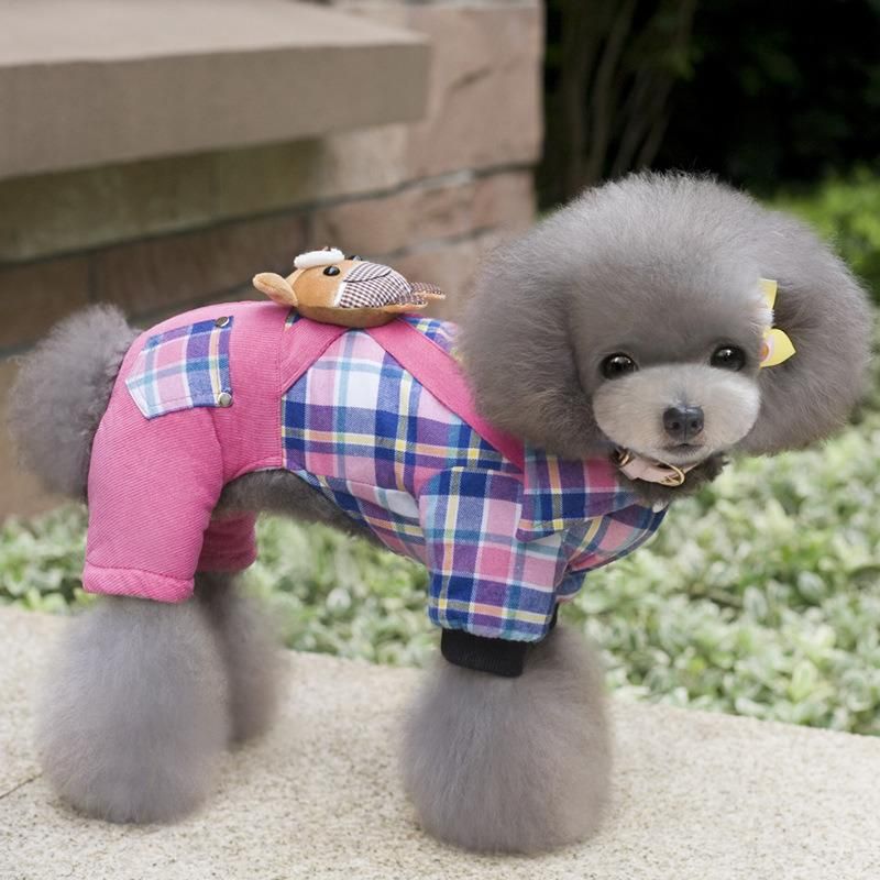 Wholesale Designer Clothes Pet Puppy Dog Denim Four-Legged Autum Pomeranian Dog Clothing Pet Clothes