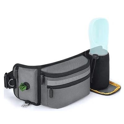 Dog Treat Pouch for Training-Built in Poo Bag Dispenser with Hidden Water Bottle