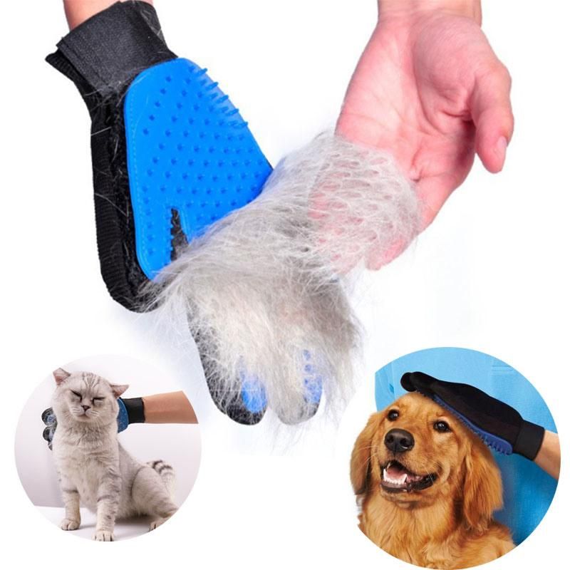 Pet Grooming Glove Silicone Cats Brush Comb Deshedding Hair Gloves Bath Cleaning Supplies