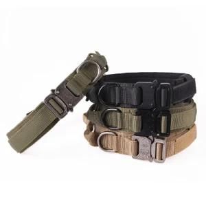 Adjustable Nylon Thick Military Dog Collar for Big Dog Accessories Collar Dog Collar Patterns
