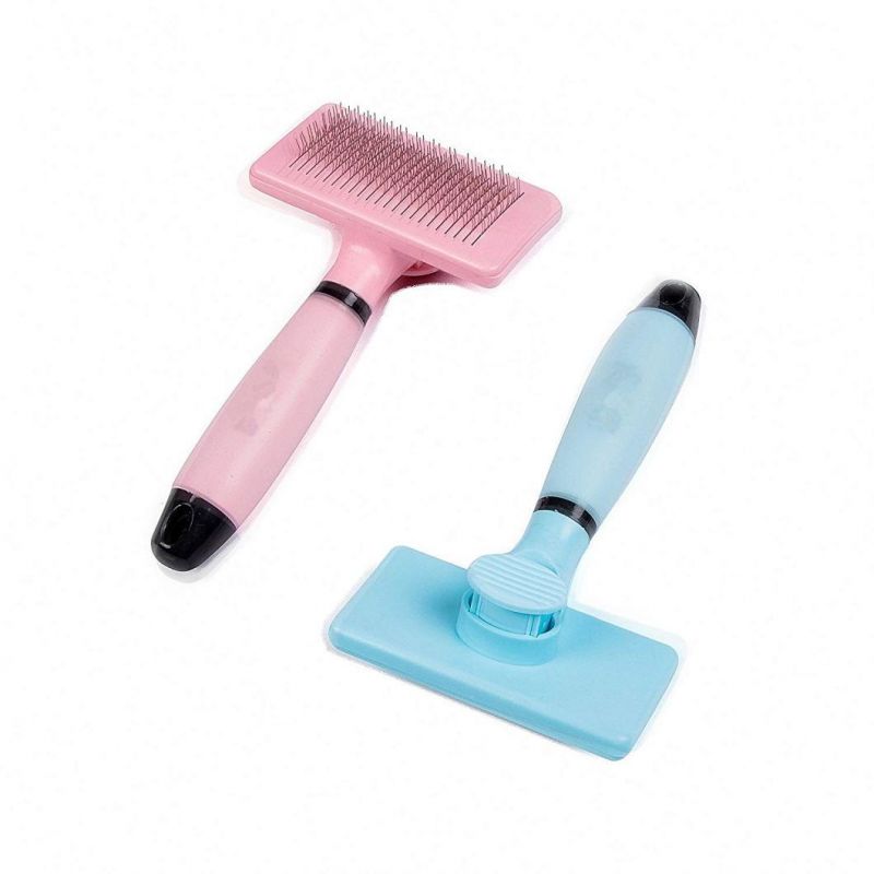 Wholesale Durable Self Cleaning Silicone Stainless Steel Pet Hair Remover Comb Dog Brush