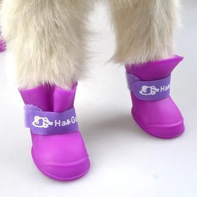 4PCS/Set Outdoor Dog Shoes Pet Rain Boots Waterproof Summer Pets Boots