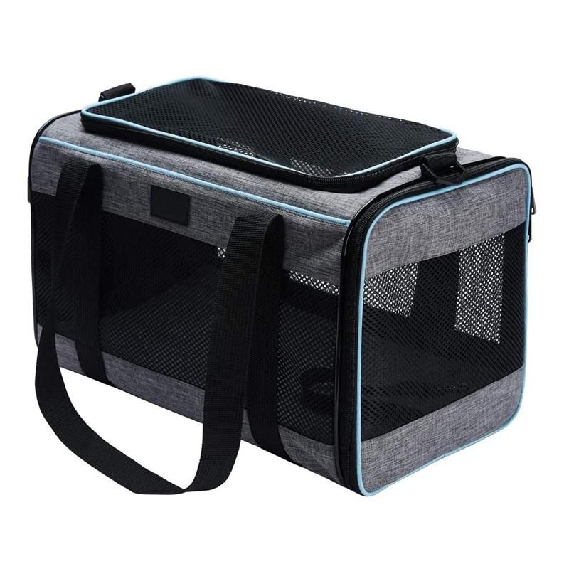 Customized Airline Approved Travel Pet Bag for Medium Puppy and Cats Handle Bag Soft Sided Collapsible Pet Carrier Bag