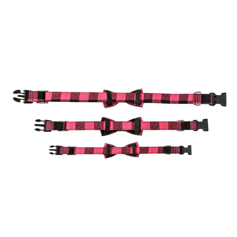 Small Medium Large Dogs Bowtie Pet Collar, Cotton Striped Colorful Plaid Adjustable Dog Collars//