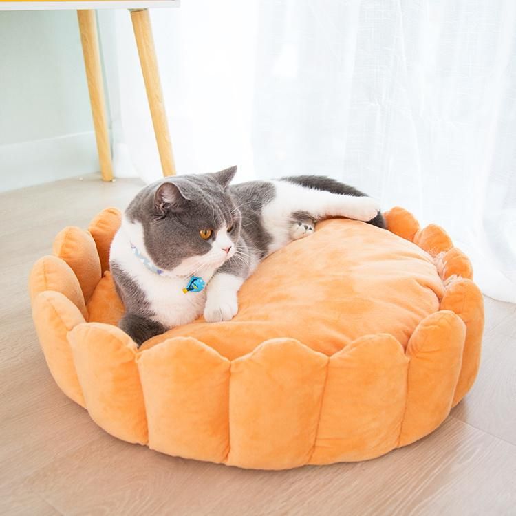 Petal Ropshipping Winter Warm Deep Sleep Animal Bed Round Pet Bed Soft Cat and Dog Bed